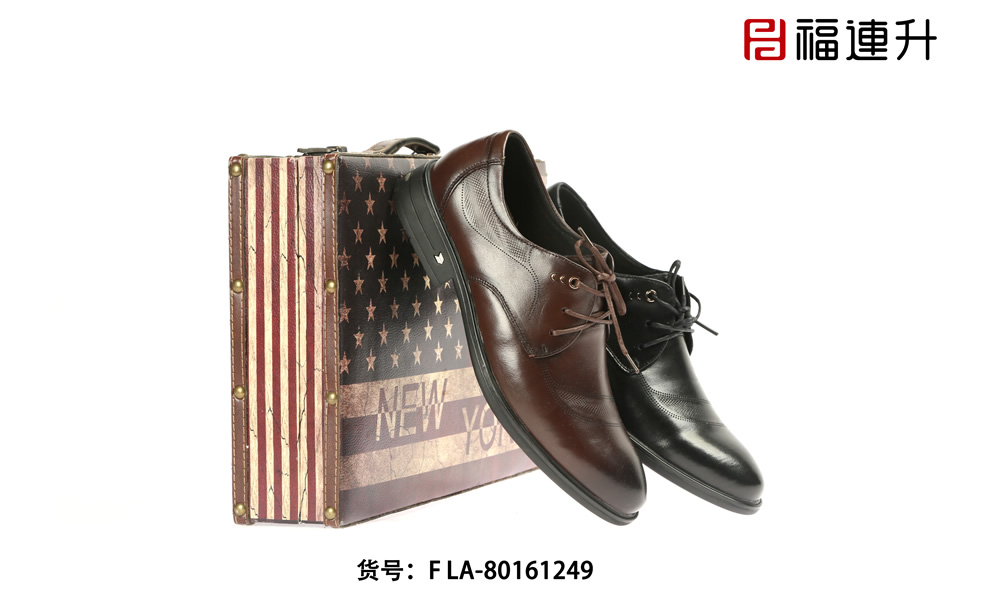 福連升商務(wù)正裝男鞋 牛皮面棉麻內(nèi)里舒適休閑商務(wù)單鞋圖片