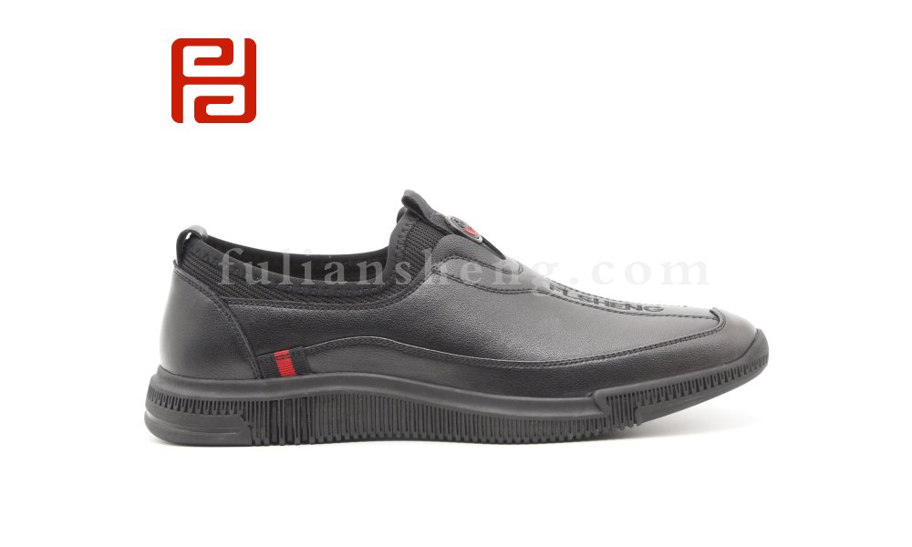 男鞋商務(wù)正裝黑色棉麻透氣一腳蹬懶人豆豆鞋圖片
