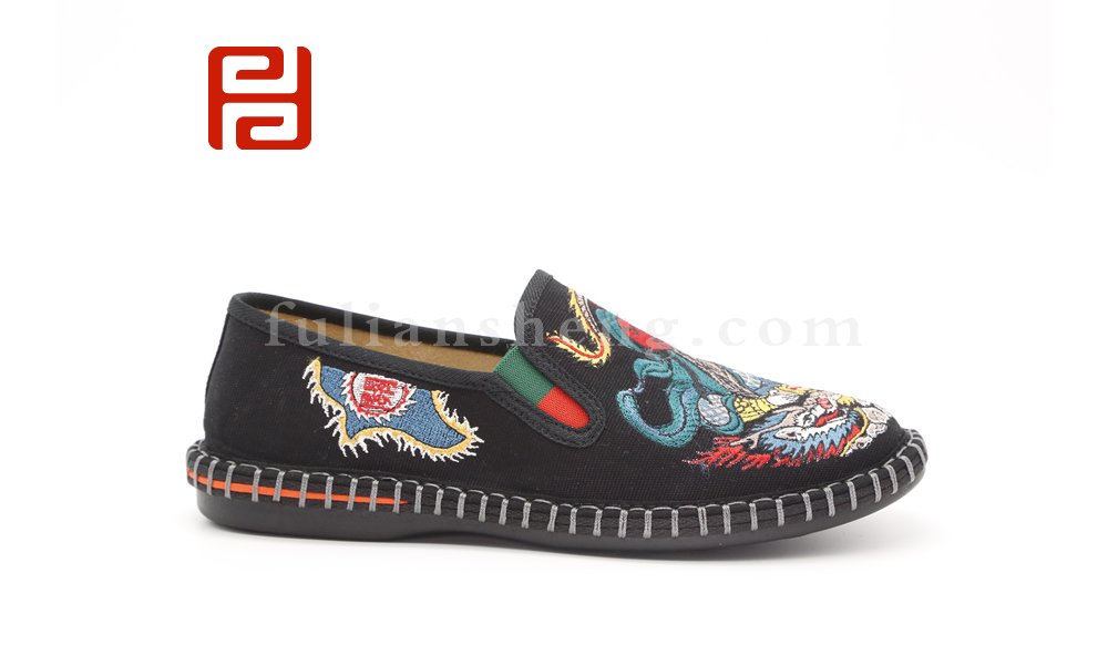 老北京千層底時(shí)尚休閑中國民族風(fēng)仙鶴刺繡棉麻舒適透氣布鞋圖片