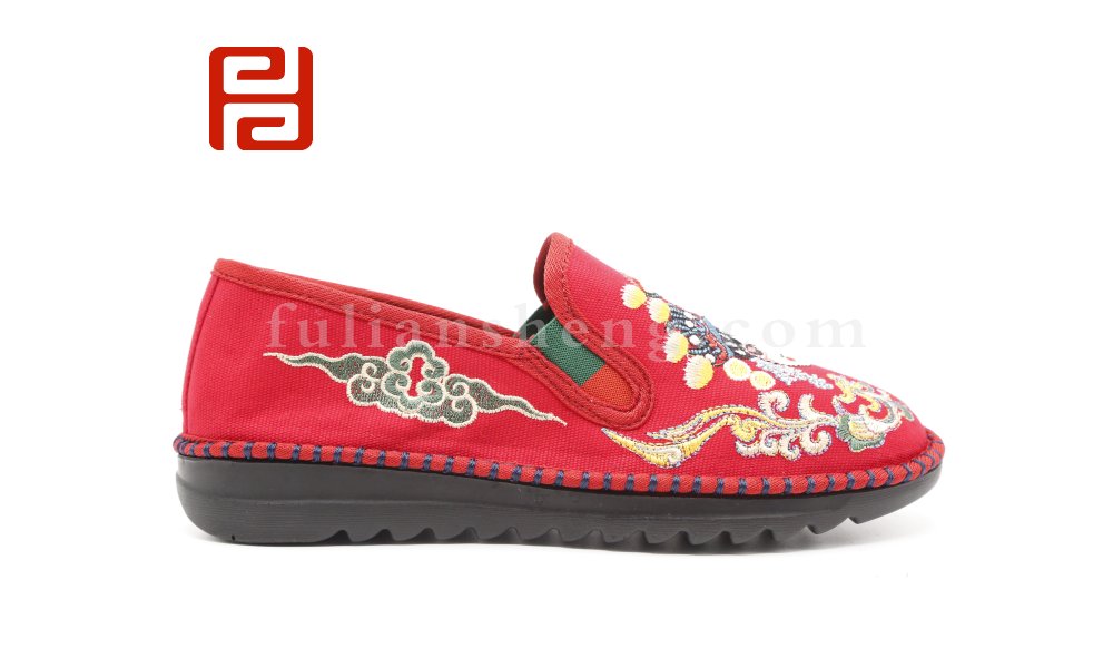 福連升2020冬季新款民族風(fēng)臉譜刺繡女款棉鞋圖片