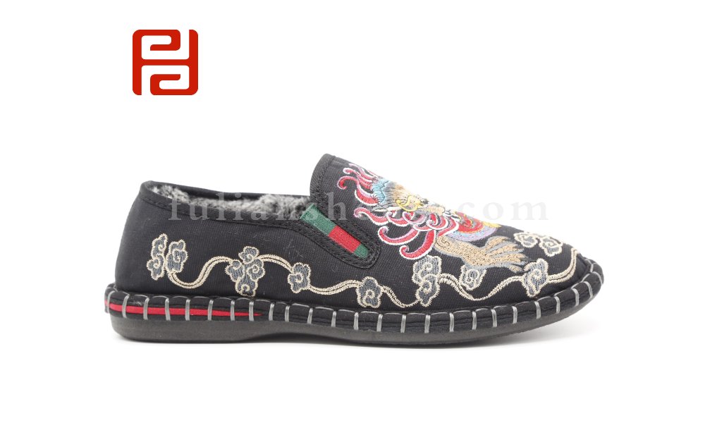 福連升2020冬季新款男保暖中國風(fēng)一腳蹬休閑鞋圖片