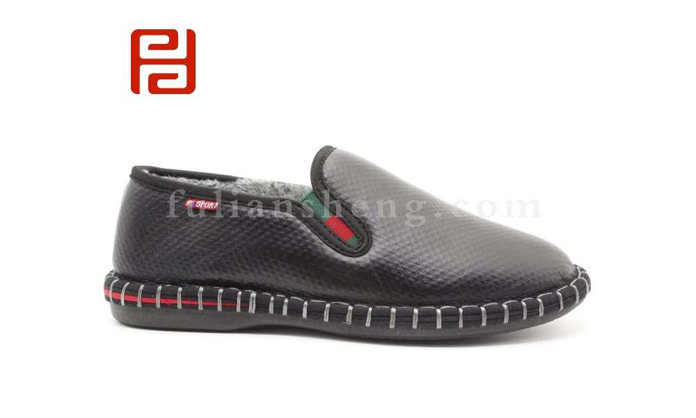 福連升2020冬季新款輕便男保暖中國風(fēng)一腳蹬休閑鞋圖片