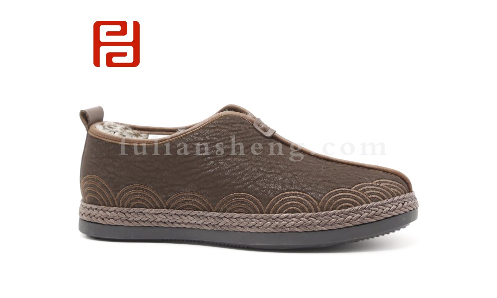 福連升老北京布鞋2020冬季新款男保暖中國風(fēng)一腳蹬休閑鞋圖片