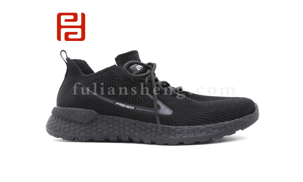 福連升夏季男鞋休閑運(yùn)動鞋透氣飛織爆米花底漫步鞋