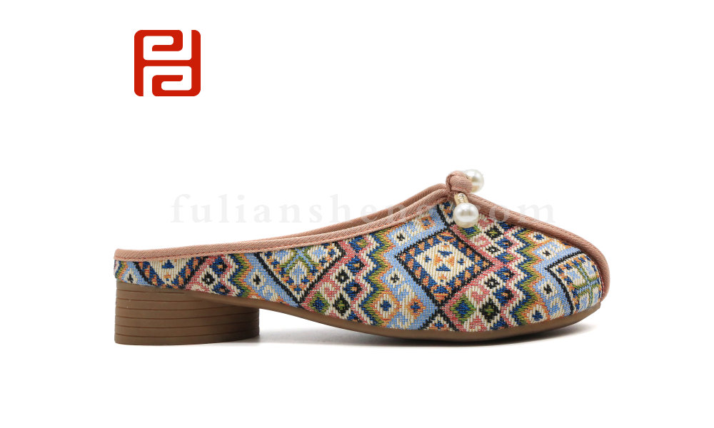福連升夏季女鞋中國(guó)風(fēng)漢唐風(fēng)韻民族風(fēng)拖鞋女鞋
