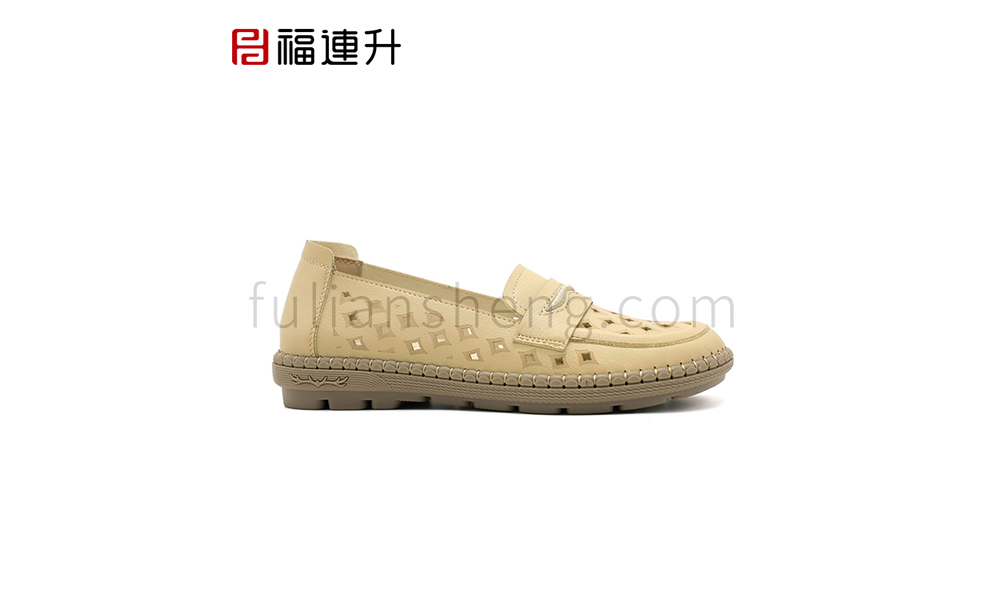 福連升夏季新款休閑女鞋輕雅手縫鞋