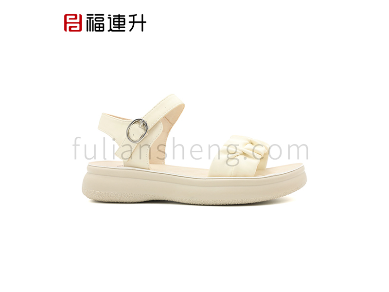 福連升2024夏季新款奶油系軟軟涼鞋女式休閑涼鞋