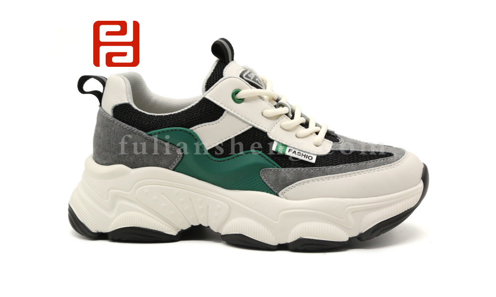 福連升休閑鞋舒適松糕厚底牛皮學(xué)院風(fēng)老爹鞋潮流休閑單鞋圖片