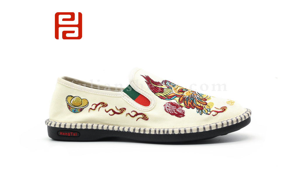 福連升老北京布鞋春男刺繡社會鞋子懶人一腳蹬潮流中國風(fēng)圖片