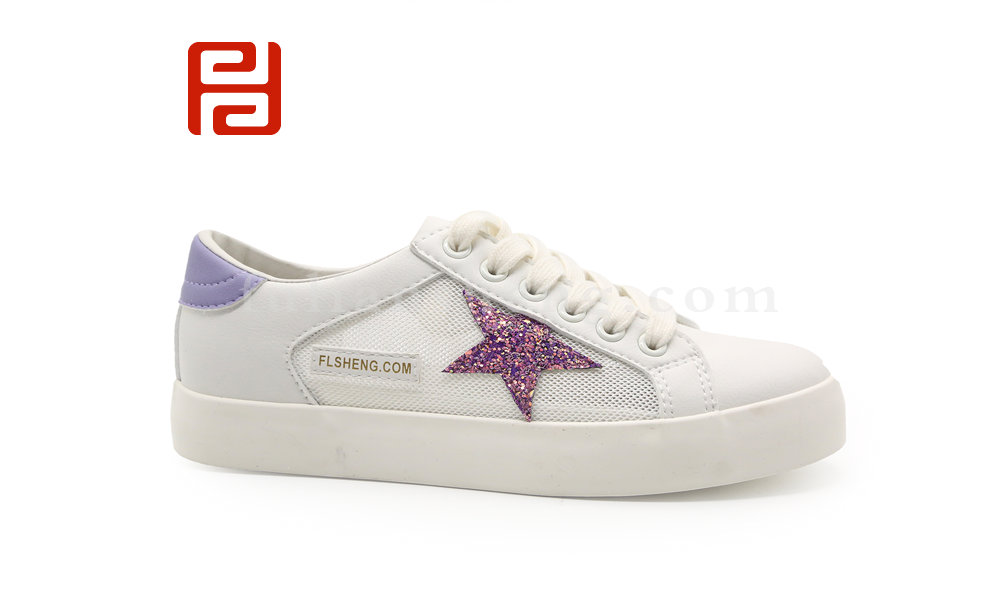 福連升夏季休閑板鞋女鞋小白鞋透氣側(cè)網(wǎng)布舒適橡膠底圖片