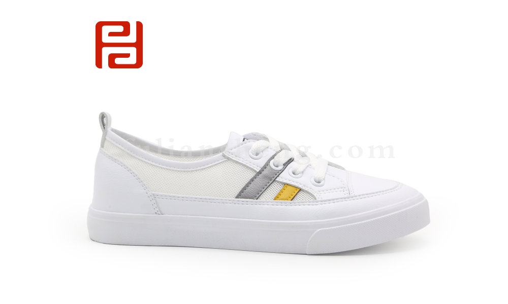 福連升夏季休閑板鞋透氣網(wǎng)布低幫平底學(xué)生小白鞋女鞋圖片