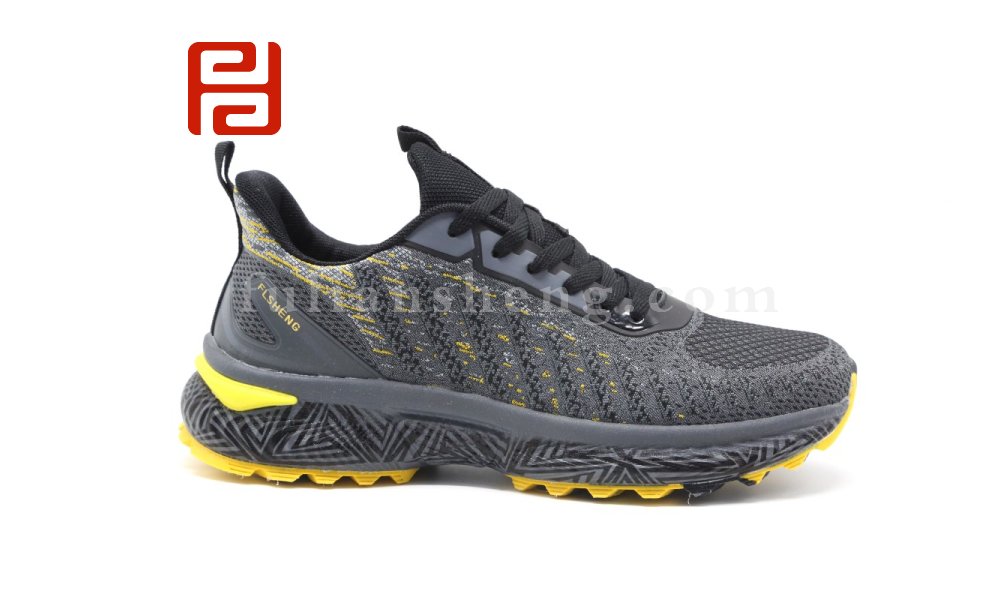 福連升秋季戶外休閑運(yùn)動(dòng)旅游鞋防滑透氣拼色飛織男鞋