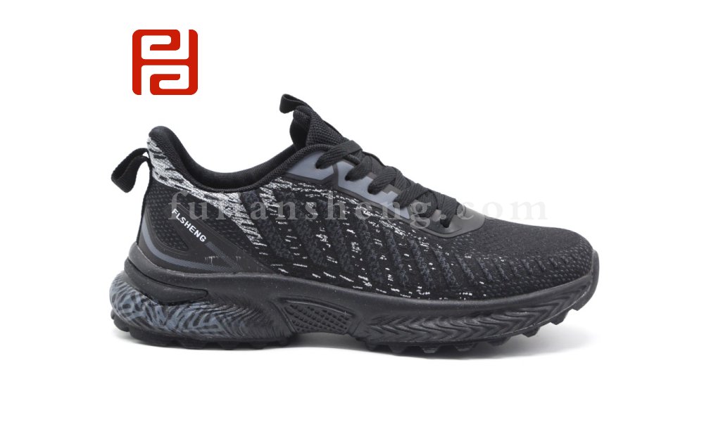 福連升秋季戶外休閑運(yùn)動(dòng)旅游鞋防滑透氣拼色飛織男鞋