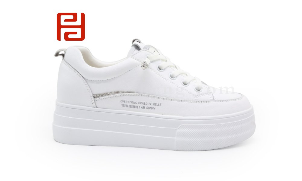 福連升2021秋季新款松糕厚底小白鞋增高休閑百搭板鞋圖片